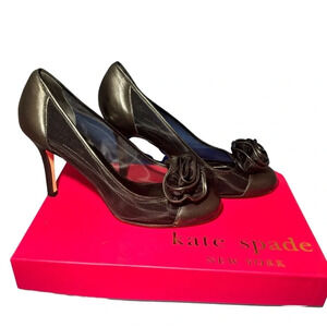 Kate Spade Black Heels with Flower